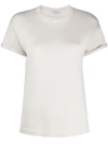 Brunello Cucinelli Short Sleeves Round-neck In Neutrals