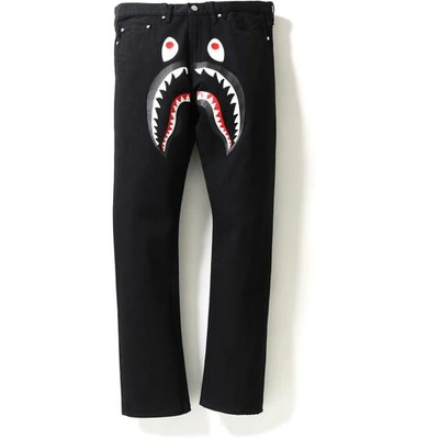 Pre-owned Bape  2008 Type-05 Shark Denim Pants Pants Black