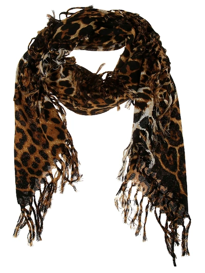 Saint Laurent Leo Rustique Scarf In Beige