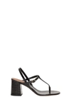 L'autre Chose Thong Sandals In Crocodile Embossed Leather In Black
