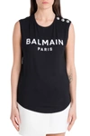 Balmain Embellished Buttons Top In Black