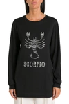 Alberta Ferretti Scorpio Embellished Long Sleeve Top In Black