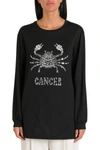 Alberta Ferretti Cancer Embellished Long Sleeve Top In Black