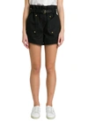 SAINT LAURENT BELTED SHORTS WITH STUDDED POCKETS,11398417