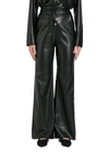 Nanushka Chimo Cropped Vegan Leather Wide-leg Pants In Black