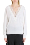 CHLOÉ SWEATER WITH LACE INSERT,11398248