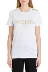 BALMAIN LOGO TEE WITH EMBOSSED BUTTONS,11398237