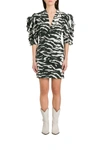 ISABEL MARANT FARAH WOOL BLEND DRESS WITH PUFF SLEEVES,11398159
