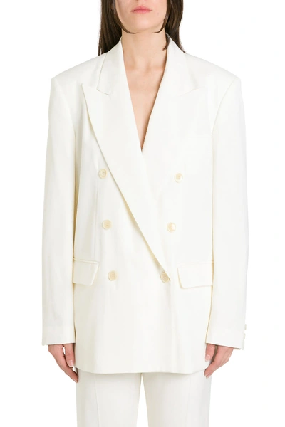 Isabel Marant Aspara Double Breasted Wool Blend Blazer In White