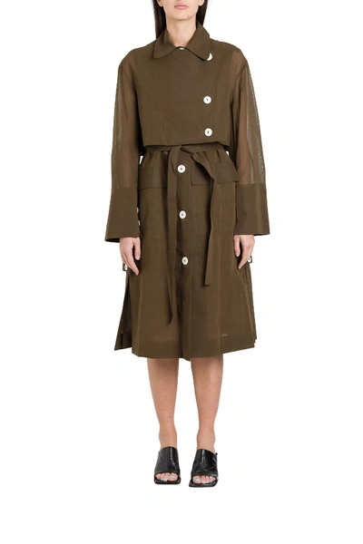 Eudon Choi Lois Sheer Trench Dress In Brown