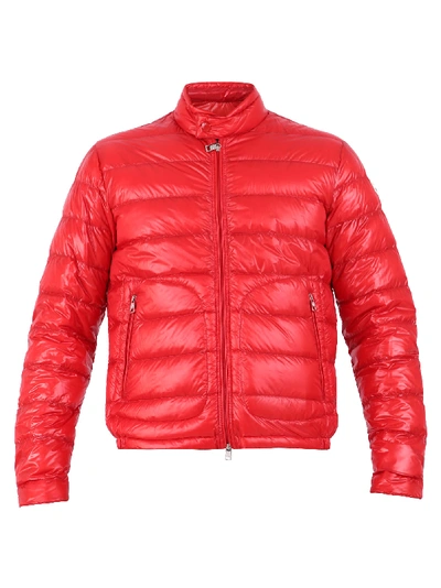 Moncler Men's Acorus Quilted Stretch Down Jacket In Bordeaux