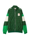 GUCCI GREEN BOMBER JACKET WITH FLOWERS DESIGN,595406ZADK13105
