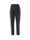 Saint Laurent Flared Cuffs Stripe Trousers In Nero/argento