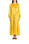 Forte Forte Drawstring Satin Dress In Yellow