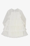 PHILOSOPHY DI LORENZO SERAFINI RUFFLED TULLE DRESS WITH FLORAL EMBOIDERED,11401753