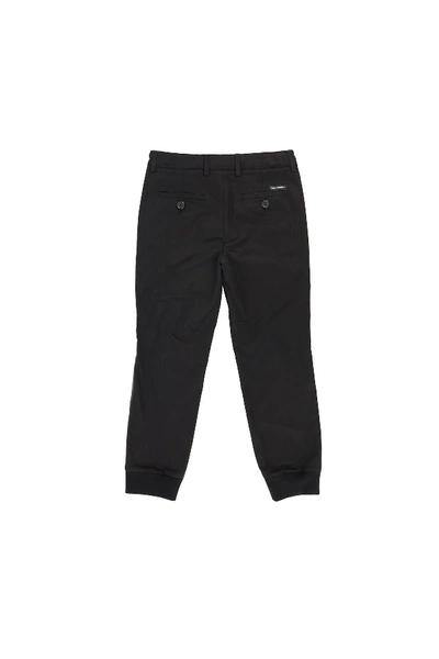Dolce & Gabbana Kids' Trousers With Side Band In Black