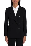 Alberto Biani Velvet-effect Double-breasted Blazer In Black