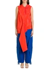 Colville Asymmetric Sleeveless Viscose Top In Orange