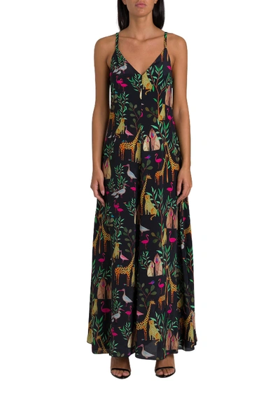 Tonello Fantasy Print Dress In Black