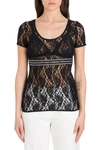 DOLCE & GABBANA LACE TOP WITH LOGO TAPING,11399493