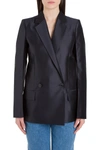 Givenchy Double-breasted Wool-silk Structured Blazer In Blu