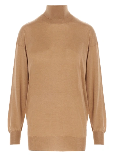 Tom Ford Cashmere Mixed Silk Sweater In Beige