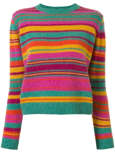 The Elder Statesman Striped Long-sleeve Jumper In Multicolour