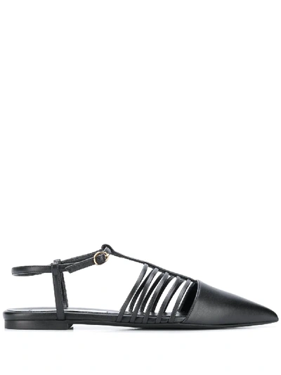 Stella Mccartney Cage-effect Flat Shoes In 黑色