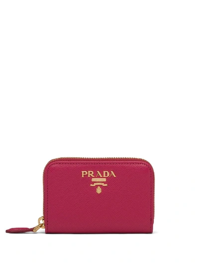 Prada Logo-lettering Card Holder In Pink