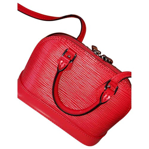 Pre-Owned Louis Vuitton Alma Bb Red Leather Handbag | ModeSens