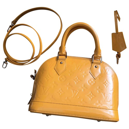 Pre-Owned Louis Vuitton Alma Bb Yellow Leather Handbag | ModeSens