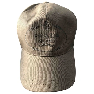 Pre-owned Prada Beige Cotton Hat