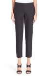 Theory Cropped Cotton-blend Twill Straight-leg Pants In Black
