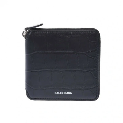 Pre-owned Balenciaga Black Crocodile Wallet