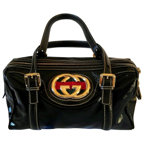 Pre-Owned Gucci Black Patent Leather Handbag | ModeSens