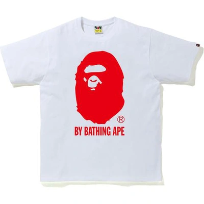 Pre-owned Bape Bicolor By Bathing Ape Tee White/red