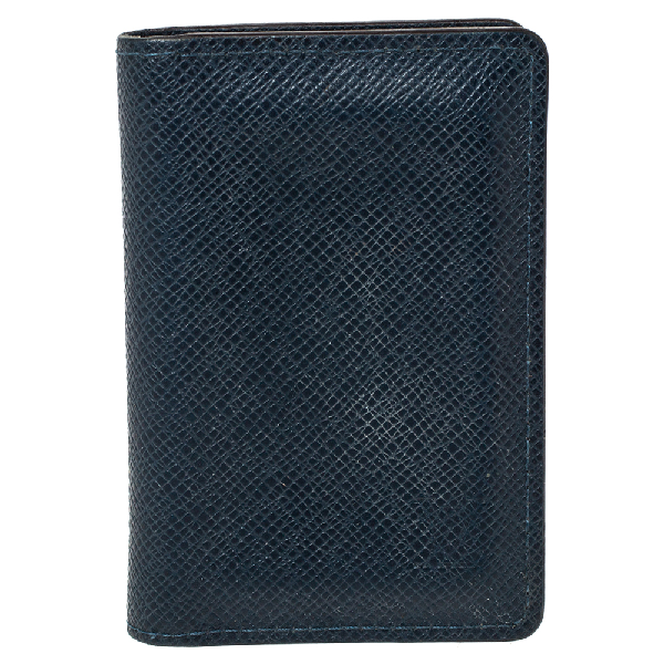 Pre-Owned Louis Vuitton Navy Taurillion Leather Pocket Organizer In Blue | ModeSens