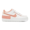 NIKE NIKE WHITE AND PINK AIR FORCE 1 SHADOW SNEAKERS