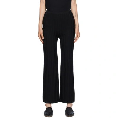 Totême Cour Ribbed Knit Trousers In 200 Black