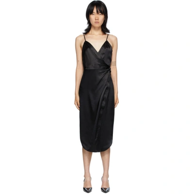 Alexander Wang T Cami Midi Dress With Waist Twist Detail In 001 Black