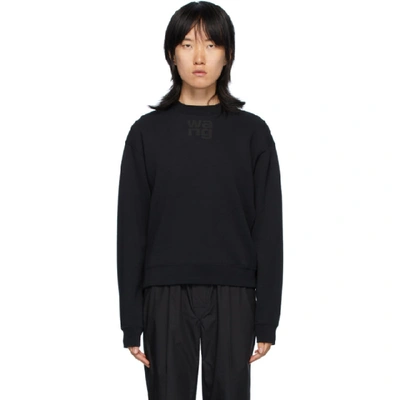 Alexander Wang T T By Alexander Wang Foundation Terry Crewneck Sweatshirt In Black