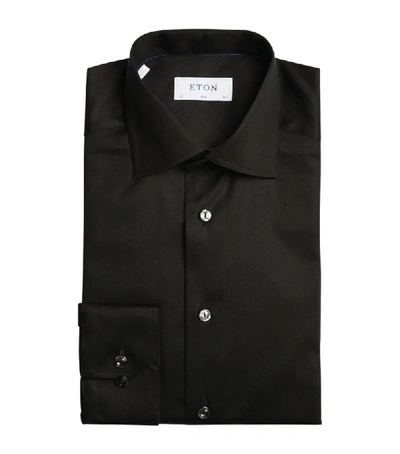 Eton Slim-fit Cotton-twill Shirt In Black
