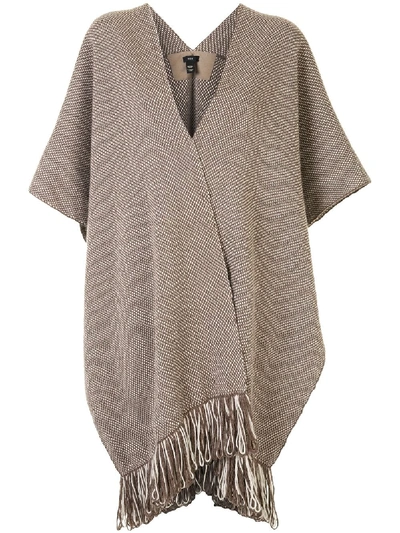 Voz Lineas Fringe Duster In Neutrals