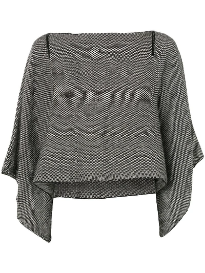 Voz Lineas Cropped Jumper In Black