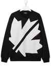 DSQUARED2 TEEN MAPLE LEAF PRINT SWEATSHIRT