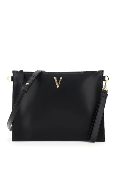 Versace Virtus Clutch In Black