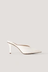 NA-KD POINTY SQUARED BACK MULES - WHITE