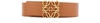 Loewe Anagram Reversible Leather Belt In Tan Black Gold