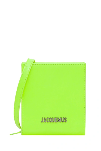 Jacquemus Gadjo Strapped Wallet In Neon Yellow
