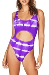 Bound By Bond-eye The Mishy High Cut Ribbed One-piece Swimsuit In Hubba Bubba